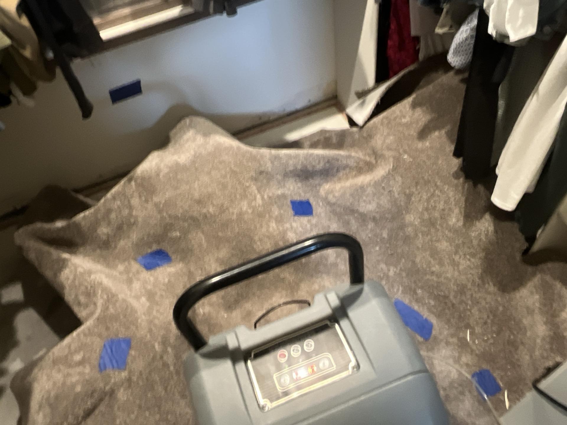 Closet water damage mitigation