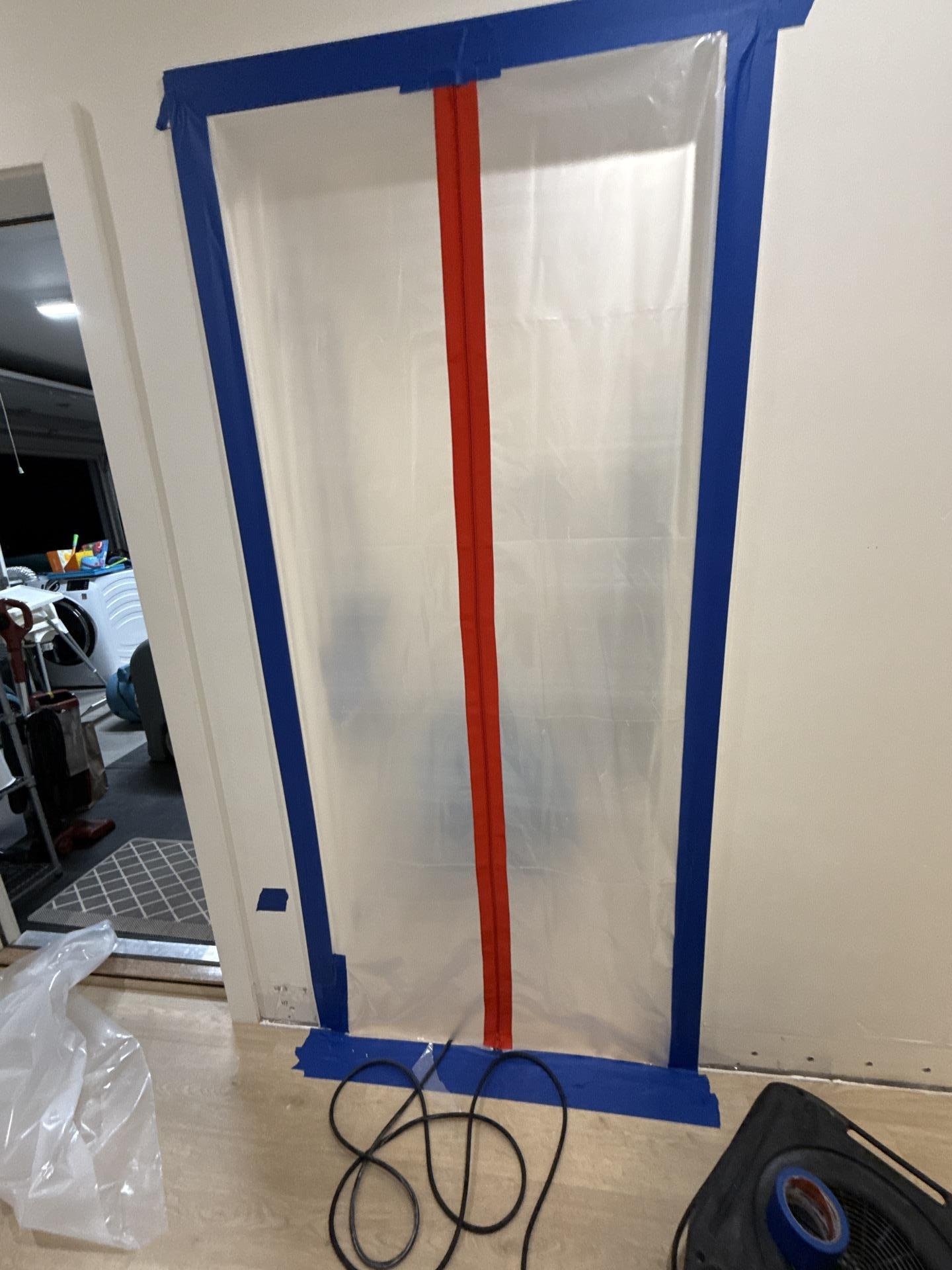 Water damage containment setup