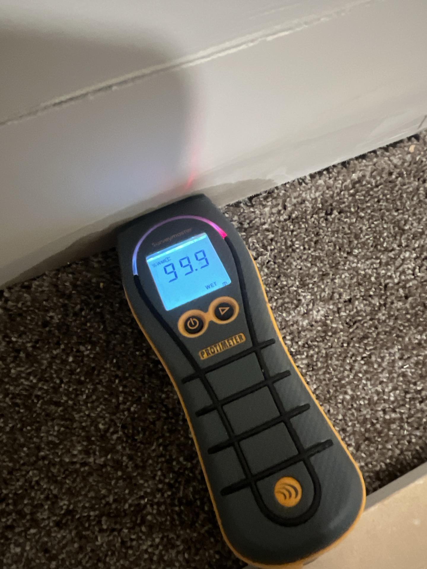 Moisture meter readings during restoration