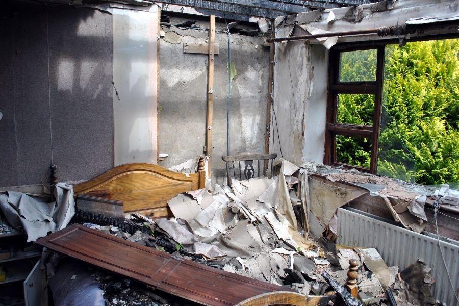 Soot damage on home walls and surfaces