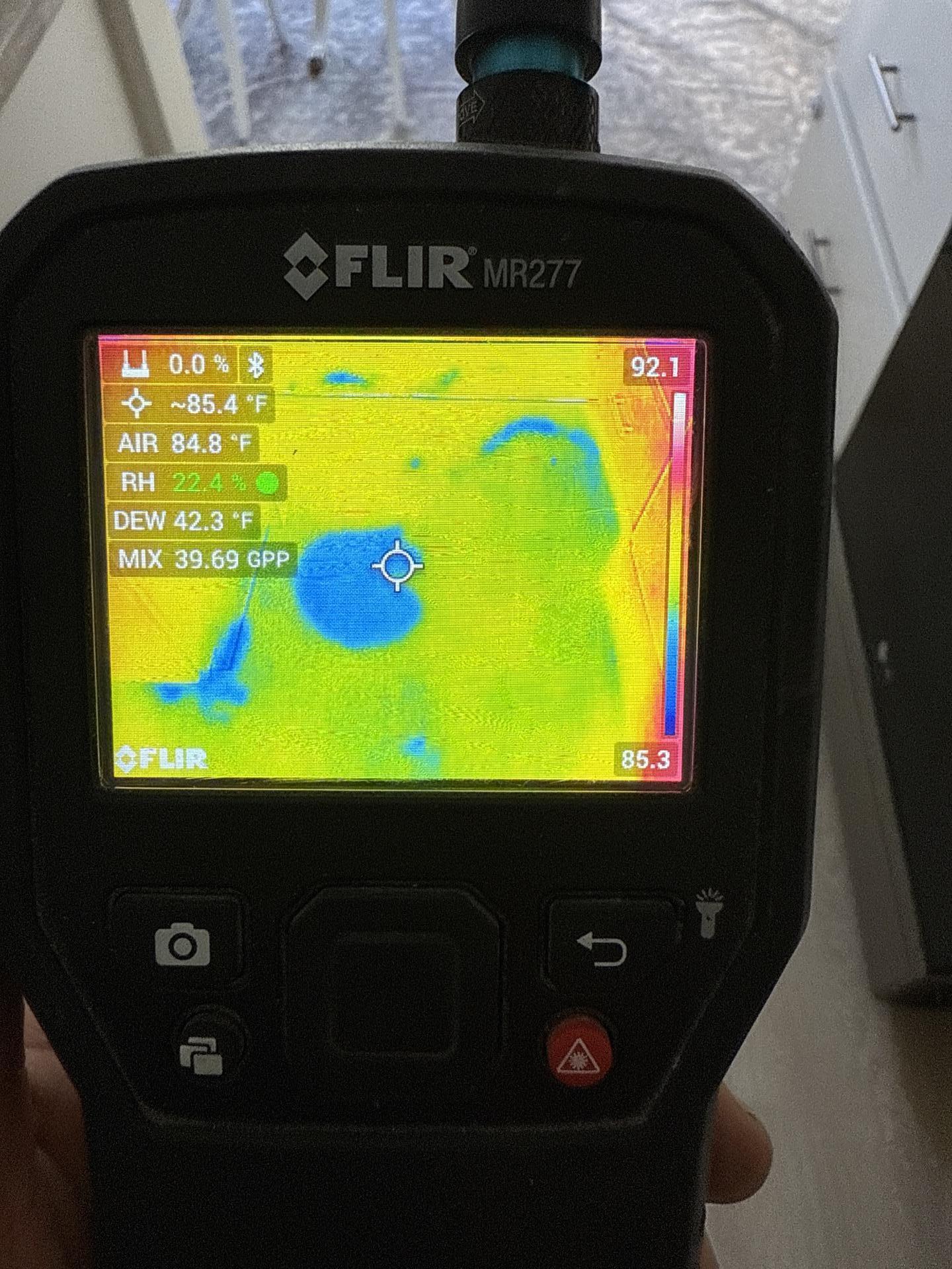 Thermal imaging for water detection