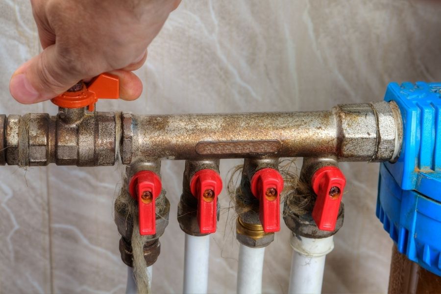 Main water shutoff valve