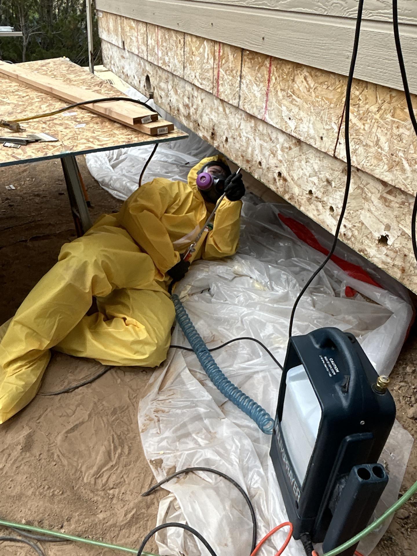 Mold remediation with protective equipment