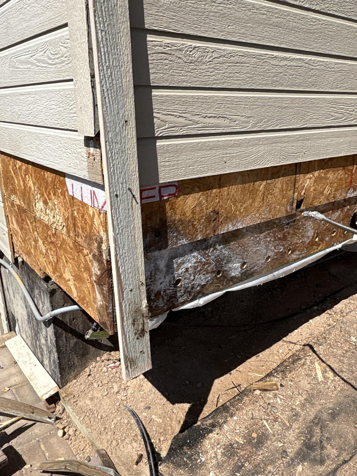 Saturated subfloor and cabinets
