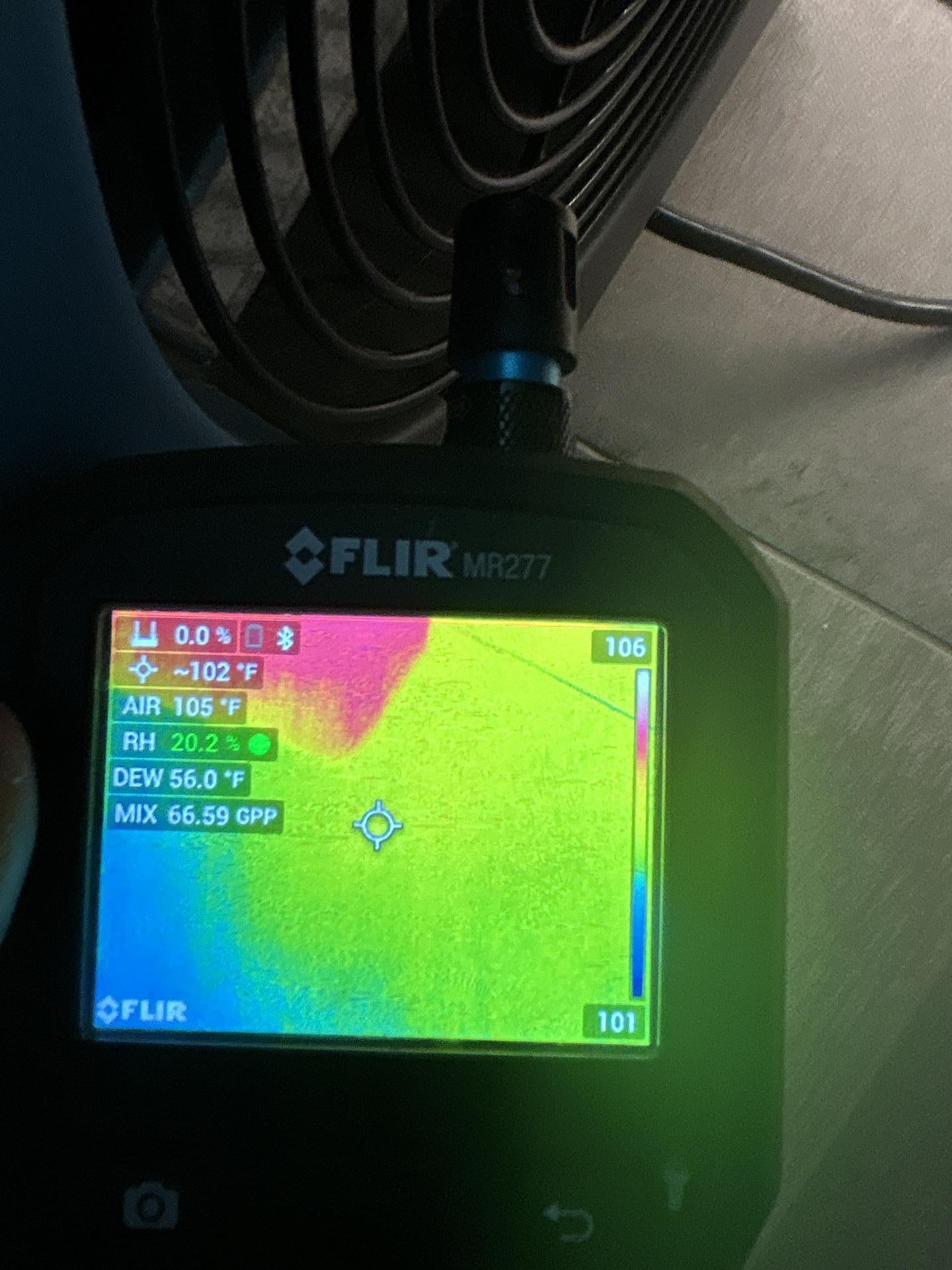Thermal imaging revealing hidden moisture patterns
