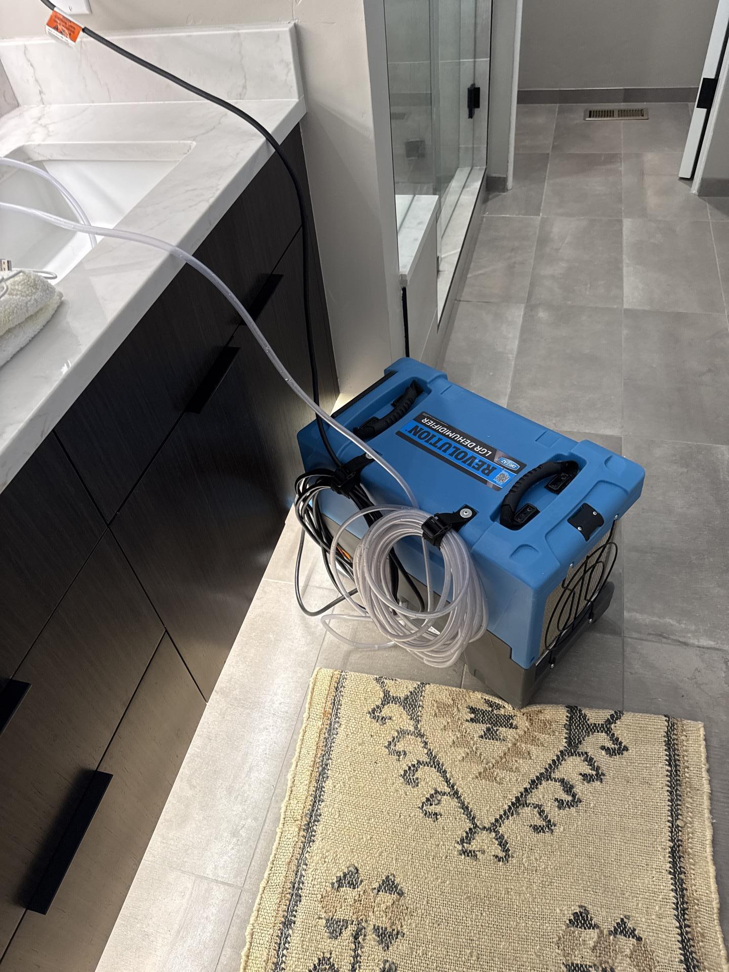 Bathroom drying equipment in operation