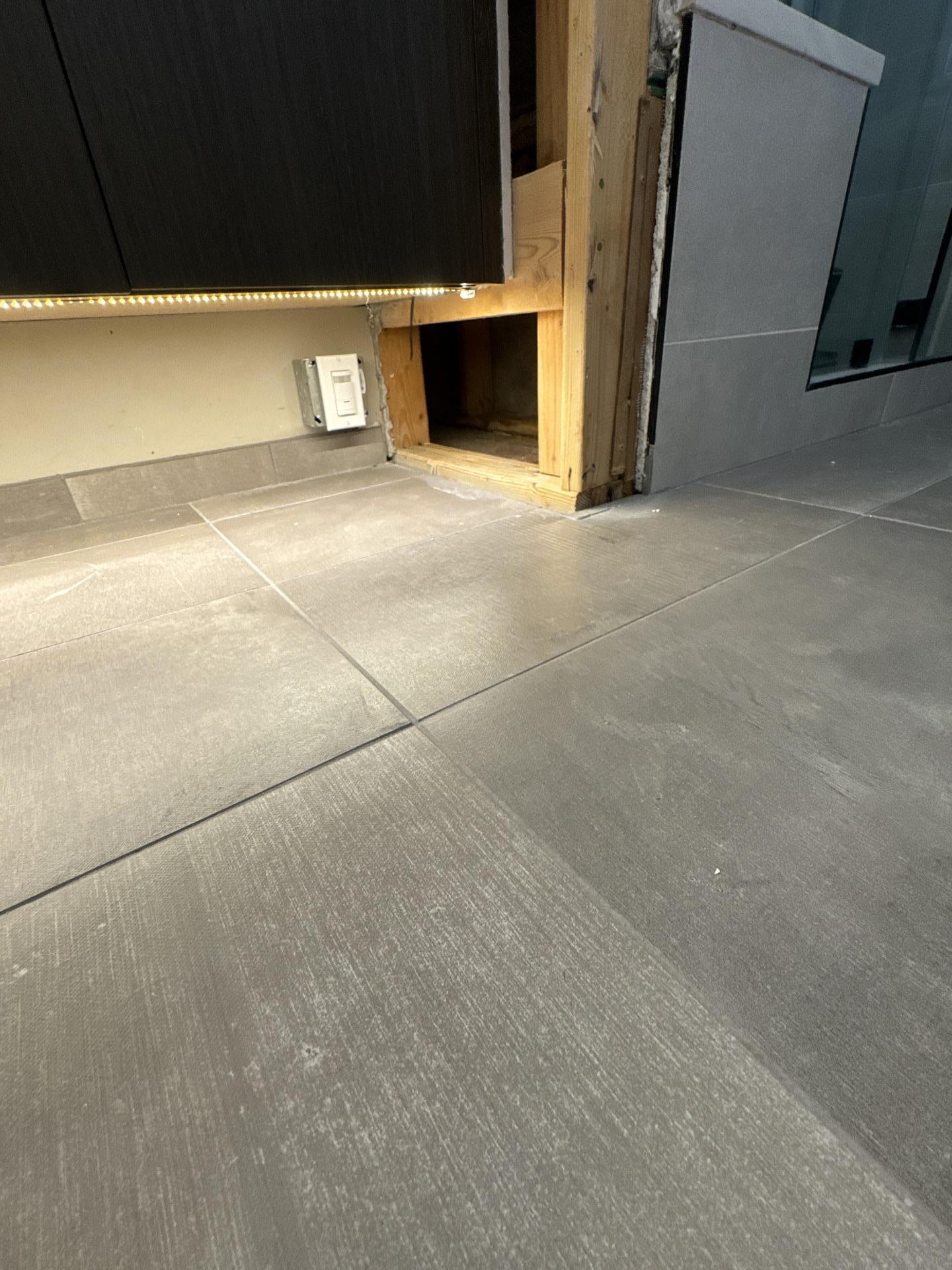 Successfully dried bathroom areas ready for reconstruction