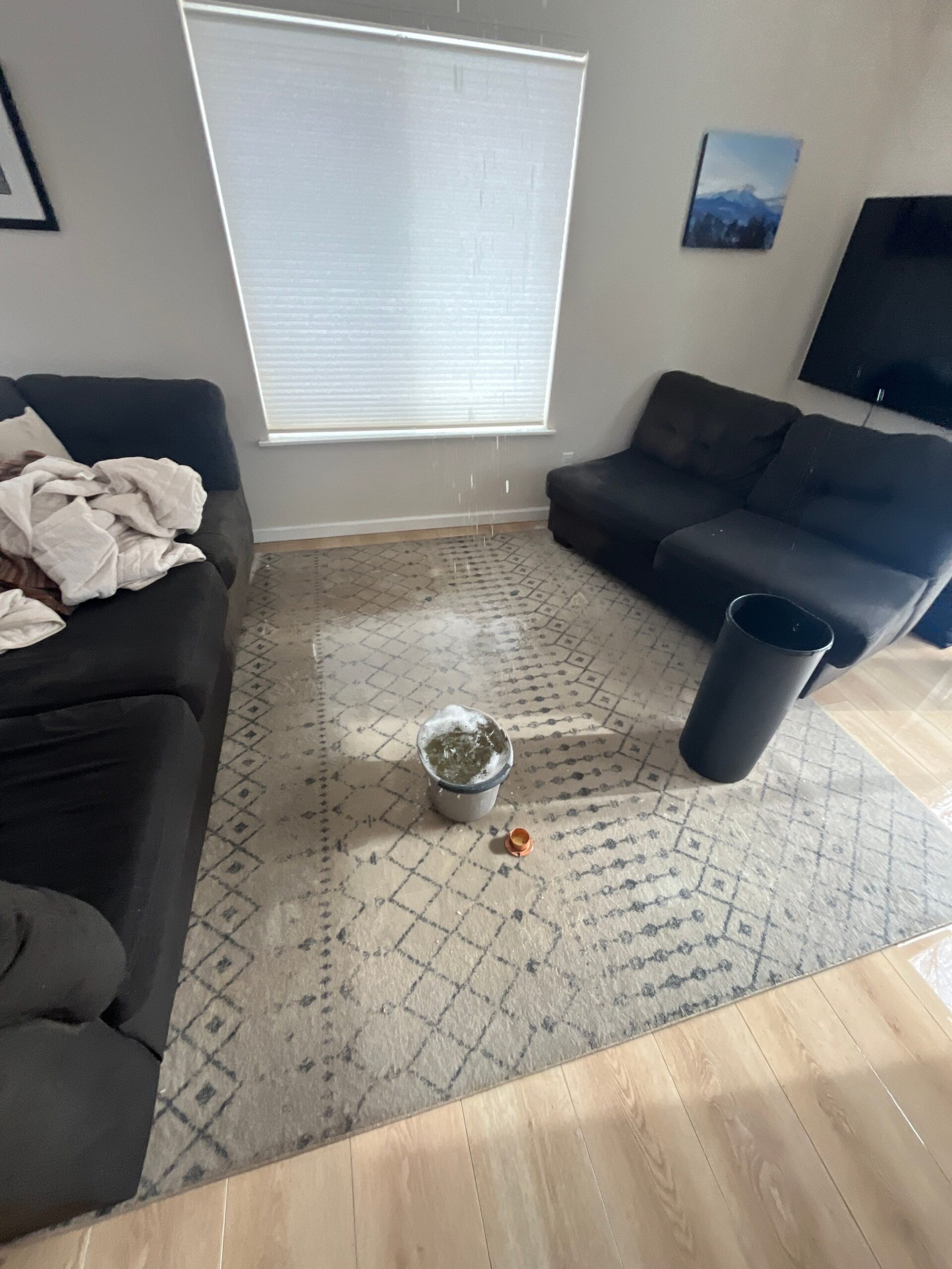 Water damage from ceiling leak in Aspen home