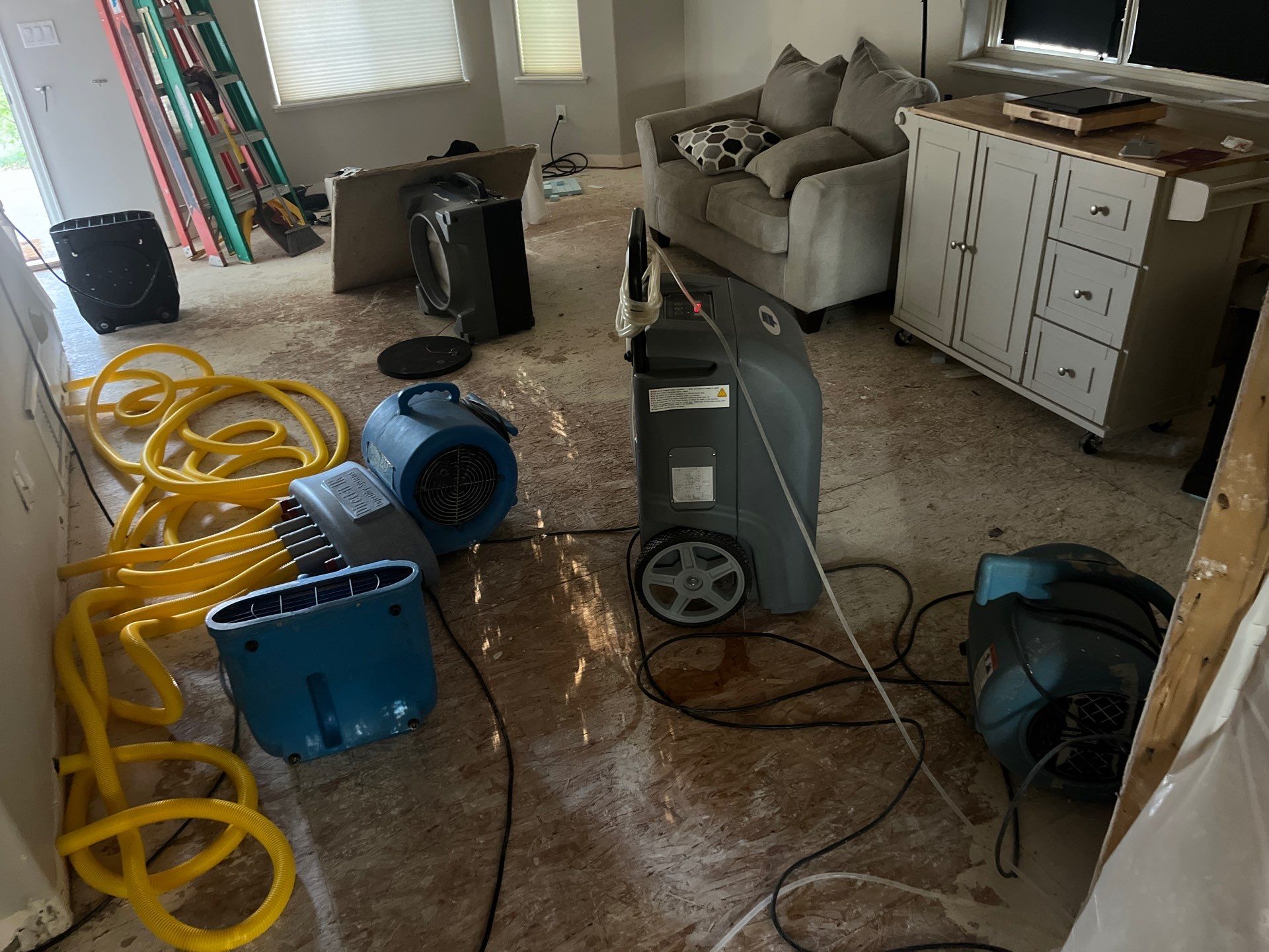 Completed water damage restoration project