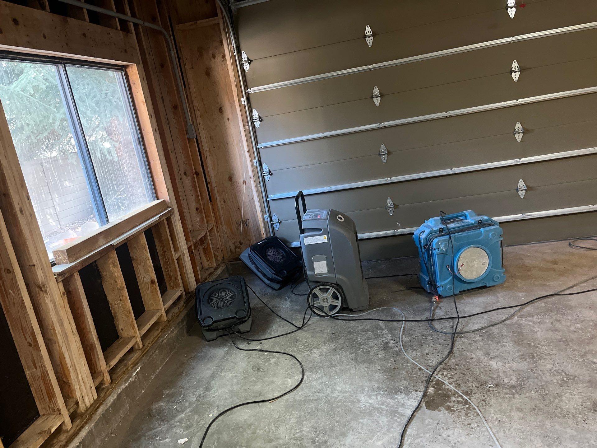 Affected interior area prepared for mold remediation work in the Aspen home