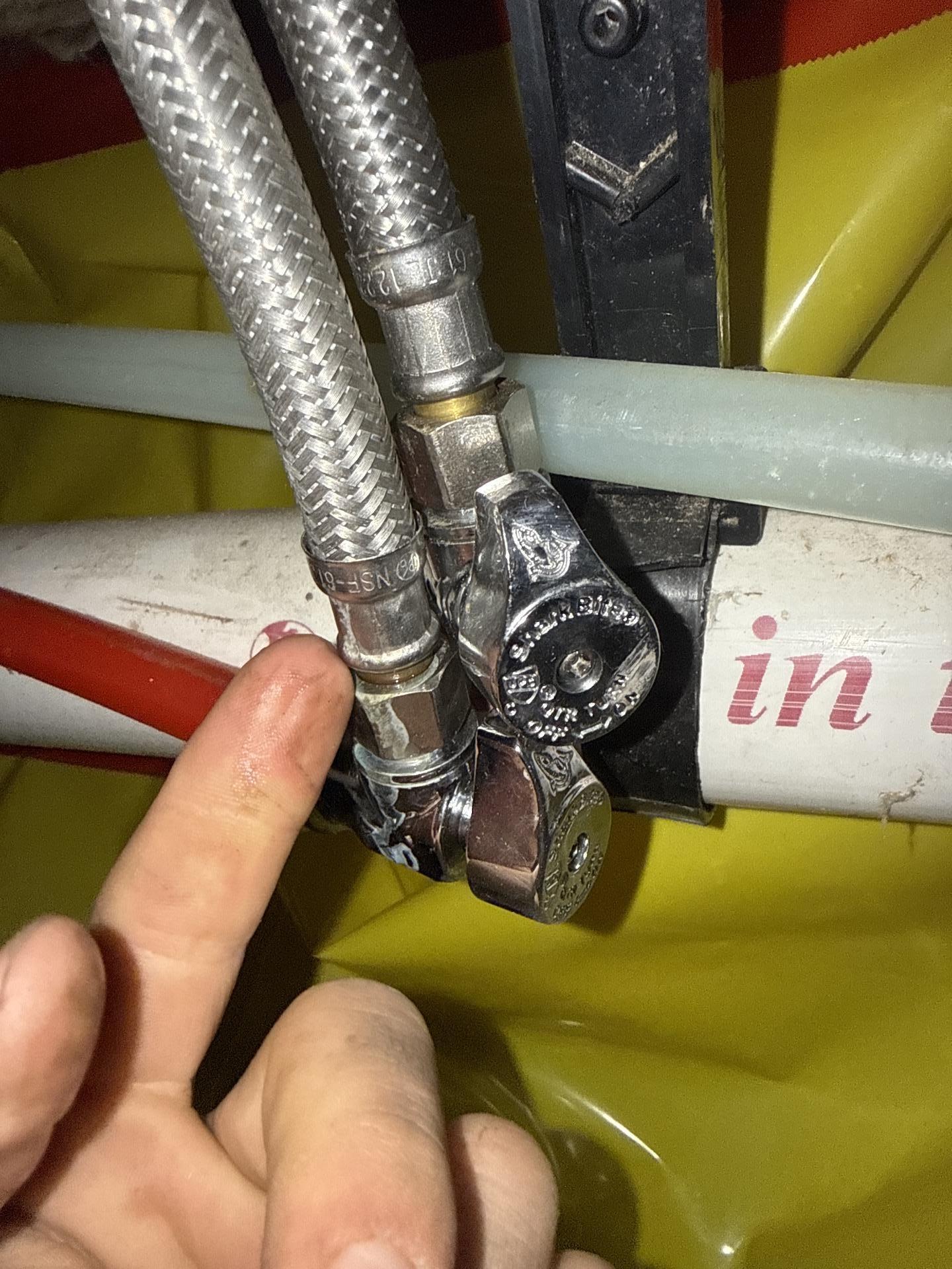 Crawlspace framing showing moisture damage before cleaning and antimicrobial treatment
